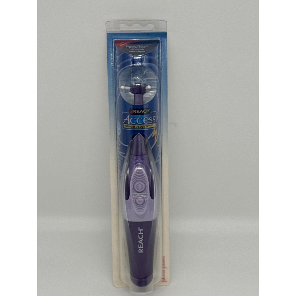 New Vintage Reach Access Power Flosser DISCONTINUED Purple W/8 Flossing Heads